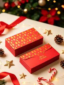1/12/24pcs Red And Green Christmas Envelopes With Snowflake And Christmas Tree Pattern, Christmas Cards, Mailing Bags, Merry Christmas Card Packaging, Christmas Money Bags, Christmas Gift Bags, Christmas Party Gift Bags, Christmas Party Supplies, Christmas Decorations, 2027 New Year Halloween Gifts, Christmas Party Decorations, Christmas Decorations, Back To School - Christmas Envelopes - View 5