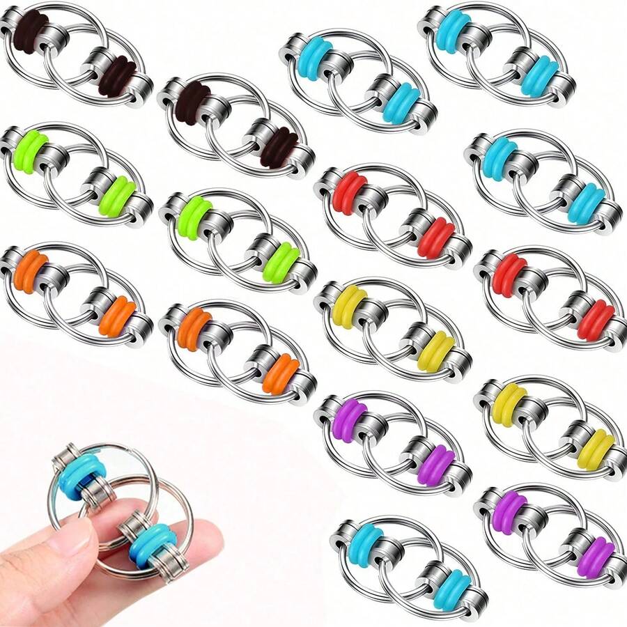 Rantai Jari, Desain Rantai Sepeda Portabel dengan Cincin Warna-warni, Cocok untuk Kantor, Menghilangkan Kebosanan, Cocok untuk Remaja 14 Tahun ke Atas - Hadiah Natal - Hadiah Ulang Tahun - Hadiah Sempurna - Hadiah Liburan - Hadiah Kecil