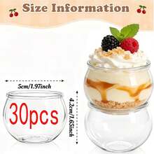 Creative Spherical Glass Dessert Bowl, Clear Transparent Texture, Easily Highlights Food Appearance, Suitable For Mousse Pudding Fresh Fruit Small Snacks, Banquet Tea Break, Birthday Party, Home Afternoon Tea, Stackable Storage Saves Space, Practical And Decorative Effect. - Transparent - View 17