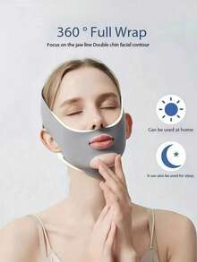 1pc Women's Cat Ear Design Elastic Face Band, Soft Breathable Fabric Sleep Face Strap, Home Daily Beauty Accessory, Multiple Colors Available, Gift For Parents, Christmas Gift, Halloween Gift - A - View 6