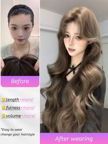 alicegarden 32-Inch Forehead Lace Front Wig A Natural Wavy Style In A A Stunning Maroon. Middle Part Design , This False Hairpiece Is Perfect For Ms Daily Party Cosplay Use, Offering A Natural And Natural Durable Wig Gift For Ladies. - Maroon - View 4