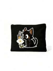 Cat Pattern Cute Handbag, Daily Toiletries Makeup Bag, Zipper Makeup Pouch, Storage Bag, Lightweight Travel Storage Bag, Small Organizer Bag, Easy To Categorize, Easy To Carry, Suitable For Daily Use, Commuting, Back To School Season, Stationery Storage, Cosmetics Storage, Perfect Daily Gift For Family And Friends - Multicolor - View 10