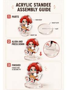 1pc 4-Style Phantom Busters Chibi Anime Acrylic Standee, Desk Decor & Collector's Item For Anime Fans, Birthday Gift, Display Stand Model Ornament, Cosplay Peripheral Desktop Decoration - Multicolor - View 4