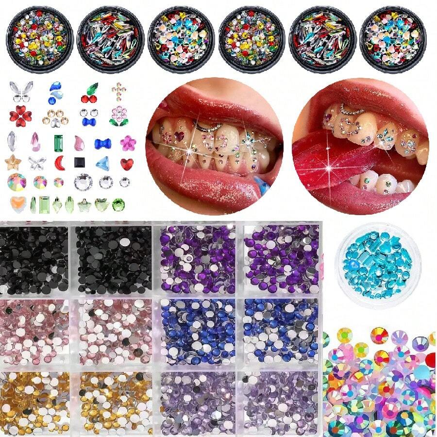 25 Buah/Set Dekorasi Gigi Kupu-kupu Warna-warni, Aksesori Gigi Gaya Y2K yang Menawan, Dekorasi Gigi Elegan untuk Pemakaian Sehari-hari Wanita, Pesta (Lem Tidak Termasuk, Dilengkapi dengan Kotak) - Set 25 Buah Warna-warni 1 - View 1