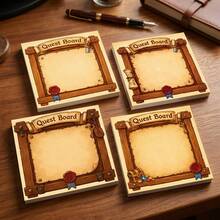 Fantasy Quest Board Sticky Notes 4 Packs - 3x3 Inch RPG Desk Memo Pads (50 Sheets/Pad). Unique Gamer Office Supplies & Geeky Novelty Gift For Coworkers, Friends & Tabletop Masters. - one-size - View 1
