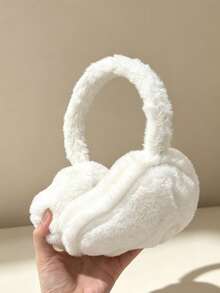 1pc Kids Solid Color Plush Decorative Ear Muffs, Warm Anti-Slip Ear Covers, Suitable For Winter Outdoor Wear - Multicolor - View 5