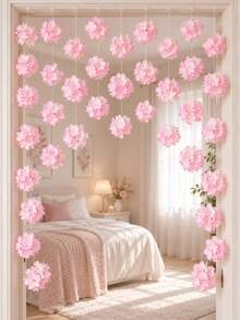 10/21pcs DIY Rangkaian Bunga Hydrangea Merah Muda Gantung, Tirai Bola Bunga Kain Rakitan Sendiri dengan Tali Elastis Transparan, Dekorasi Bunga Buatan Tangan, Cocok untuk Lengkungan Pernikahan, Jendela, Pintu, Pesta Rumah - MultiWarna - View 1