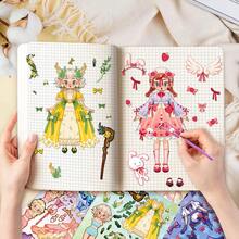 6Sheets Princess Dress Up Cartoon Stickers, Princess Stickers Fashion Outfit Mix And Match Stickers, Creative DIY Toy, Ideal Birthday & Back To School Gift For Girls - Multicolor - View 2