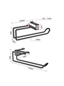1pc Clip-On Paper Towel Holder, No Drilling Installation, Kitchen Cabinet Hanging Paper Roll Rack, Modern Metal Under-Cabinet Paper Towel Storage Rack, Suitable For Kitchen Countertop - Multicolor - View 13