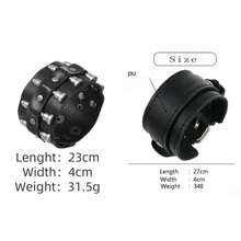 2pcs Punk Style Sports Casual Geometric Design Bracelets, Suitable For Men's Party, Sports, Fashion Wear, Exquisite Bracelet Gift For Men - Black - View 2