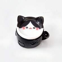 1pc 2-In-1 Cat Shaped Nail Art Palette & Brush Cleaning Cup, Mini Cartoon Pen Holder Nail Brush Cleaning Box, Multi-Function Nail Rhinestone Pearl Storage Box - Multicolor - View 12