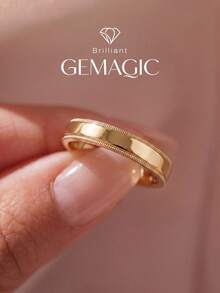 1pc Elegant Diamond & Cubic Zirconia Inlaid Ring, Suitable For Balls, Parties And Various Occasions - 4mm Gear Ring - View 4
