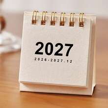 1 قطعة تقويم 2027 - تصميم عمودي قابل للقلب مدمج، ربط بحلقة معدنية متينة، تخطيط شهري واضح، مناسب للمنزل أو المكتب أو المدرسة، العودة إلى المدرسة - متعدد الألوان - مشاهدة 17