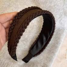 Vintage Fashion Knitted Cable Headband For Women, High Crown, Autumn/Winter, Premium Feel, Wide Band, Fashion Hair Accessory - Multicolor - View 11
