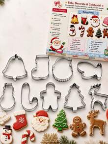 Julkakformar i rostfritt stål, 9-delars set, kakform och pepparkaksform - Visa 1