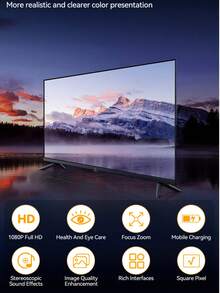 Portable Mini Projector, Supports 1080P Home Theater Projector, Phone Connection, Compact Movie Projector, Suitable For Camping, Bedroom, Outdoor Use - White PD Version-1080P - View 8