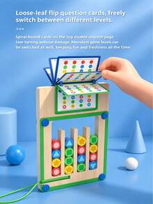 Children's Double-Sided Gear Maze Shape & Color Sorting Educational Wooden Toy Game, Holiday Gift - Multicolor - View 5