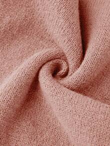 女款新款優雅寬鬆休閒圓領長袖套頭毛衣 + 長褲 2件套，秋冬款 - 粉色 - 查看 10