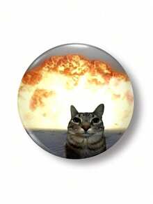 4.4cm/1.73inch Cute Cat Glasses Cat Ear Dog Robot Cat Flying Cat Pattern Safety Pin Badge, Button Brooch, Suitable For Hanging On Clothes, Bags, Backpacks, Fun Gift For Friends And Family - Multicolor - View 2