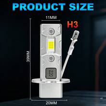 TOAUTO 2pcs H3 LED Bulb Headlight Lamps Mini 6500K CSP Super Bright High Low Beam For Car Fog Lights 12V White Automobile - A - View 9