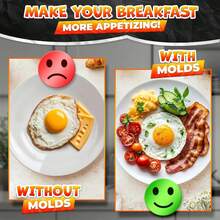 Breakfast Sandwich Egg Ring Mold, Stainless Steel Egg Molds, Suitable For Flat Pan, Heart, Flower, Star, Round Pancake Mold Set - Multicolor - View 5