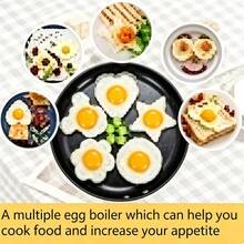 Breakfast Sandwich Egg Ring Mold, Stainless Steel Egg Molds, Suitable For Flat Pan, Heart, Flower, Star, Round Pancake Mold Set - Multicolor - View 4