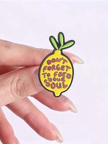 Inspirational Quote Enamel Pin, Cute Coffee Cup Lemon Badge, Decorative Lapel Pin For Backpack Jacket Clothing Gift - Multicolor - View 6