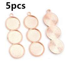 5pcs 12mm Inner Size Three Cameo Cabochon Blank Base Setting Pendant Bezel Trays DIY Necklace Pendant Jewelry Findings - Pendant Base Tray - View 14