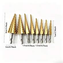 6pcs Multi-Size Step Drill Bit Set, Tapered Drill Bits Suitable For Drilling And Boring, Can Process Metal, Wood, PVC And Acrylic Materials, Widely Used For Home Repair, Handicrafts And Various Small Processing Projects (OPP Bag Packaging) - A - View 7