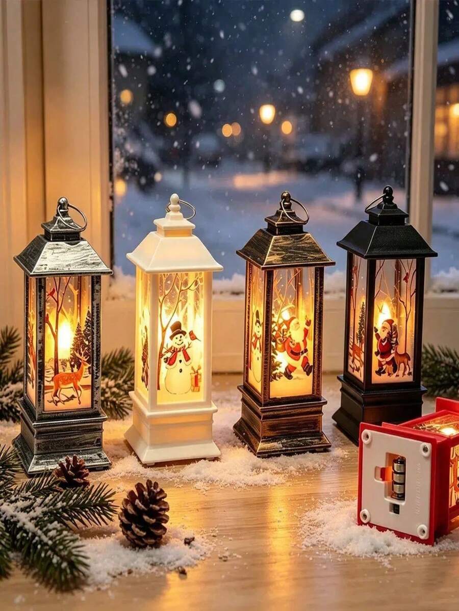 GYJAETM Christmas Candle Holder Light Night Light Elderly Snowman Decoration Night Light Table Decor Christmas Decoration