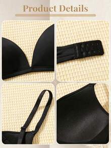 Women's Wireless V-Neck Lift And Support Bra,Comfortable And Soft Cup, All-Day Lift,Invisible And Seamless Fit, Confidence For Everyday Wear - Black - View 5