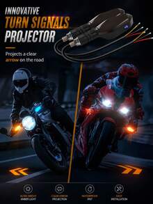 XF.Meraki 2pcs Lampu Proyeksi Sein LED Sepeda Motor, Perlengkapan Sepeda Motor, Mode DRL RGB Mengalir, Lampu Sein Sepeda Motor, Lampu Indikator Belakang dengan Proyeksi Panah Tanah, Lampu Sinyal Sepeda Motor, Aksesoris Sepeda Motor - Pola berlian - View 9