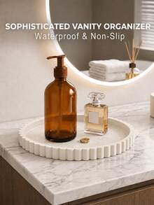 Silicone Vanity Storage Tray, Elegant Multi-Size Rippled Tray, Suitable For Bathroom Countertop, Vanity, Cosmetics, Perfume And Jewelry - Multicolor - View 3