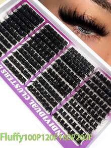 HBZGTLAD 40-Row A-Cluster False Eyelashes, Fluffy Pointed Lash Clusters, Volume Single Clusters, Segmented Lash Extensions, Pointed Lash Clusters, DIY Mixed Lengths, 0.07 Thickness, C/D Curl, Thick Eyelashes, Russian Curl, Wispy, Personal Lash Extensions, Reusable - View 1
