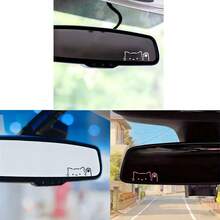3/1pc Cartoon Cute Cat Waving Rearview Mirror Car Sticker, Minimalist INS Style Car Interior Decor Sticker, Easy To Apply Without Damaging Mirror Surface, Girls' Car DIY Fun Modification Decor - Maneki-neko - View 9