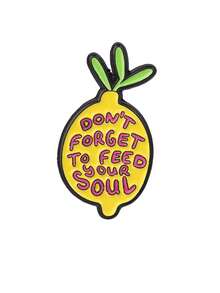 Inspirational Quote Enamel Pin, Cute Coffee Cup Lemon Badge, Decorative Lapel Pin For Backpack Jacket Clothing Gift - Multicolor - View 10