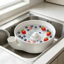 1 buah Saringan Putih, Alat Pencuci Buah di Wastafel Dapur, Saringan dengan Lubang Drainase untuk Membilas Stroberi, Blueberry, Anggur, dan Buah Beri Lainnya, Cocok untuk Penggunaan Sehari-hari di Meja Dapur dan Wastafel - MultiWarna - View 7