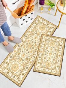 1/2pcs Diatomaceous Earth Bath Mat, Bohemian Floral Pattern Style, Super Absorbent, Non-Slip, Perfect For Bathroom, Kitchen And Dining Room, Quick Drying, Ideal Home Decor And Bathroom Mat Gift, Holiday Gift! - Multicolor - View 6