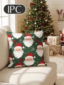 1/2pcs Red & Green Color Cushion Covers/Pillowcases (No Filling), Single-Sided Print, Multi-Functional/Breathable/Anti-Pilling/Comfortable, Machine Washable, Suitable For Sofa And Car Pillows, Room Decor, Bedroom Decor, Autumn Home Decor, Perfect Christmas Gift - Multicolor - View 14