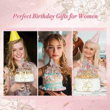 Happy Birthday Crown Queen Women's Rhinestone Cake Topper - Makeup Spa Birthday Party Cake Centerpiece Decoration Gift Sign - Red - View 7