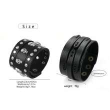 2pcs Punk Style Sports Casual Bracelets, Suitable For Party, Sports, Fashion Wear, Unisex, Exquisite Bracelet Gift For Men And Women - Black - View 2