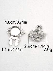 1/2/4pcs 29mm Swan Rhinestone Button Set, Women's Crystal Button Set, Detachable Clip-On Button Set, Crystal Decorative Buttons For Clothing, With Pliers For Pressing, Suitable For Dresses, Suits, Formal Shirts And Other Accessories - Multicolor - View 10