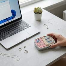 1pc 2D Flat Print Vintage Sardine Can Pattern Square Small Pill Box, Metal Portable Storage Box, Dual Compartment Design Easy To Organize, Suitable For Pills, Vitamins And Small Accessories, Pocket Size For Daily Travel - Multicolor - View 7
