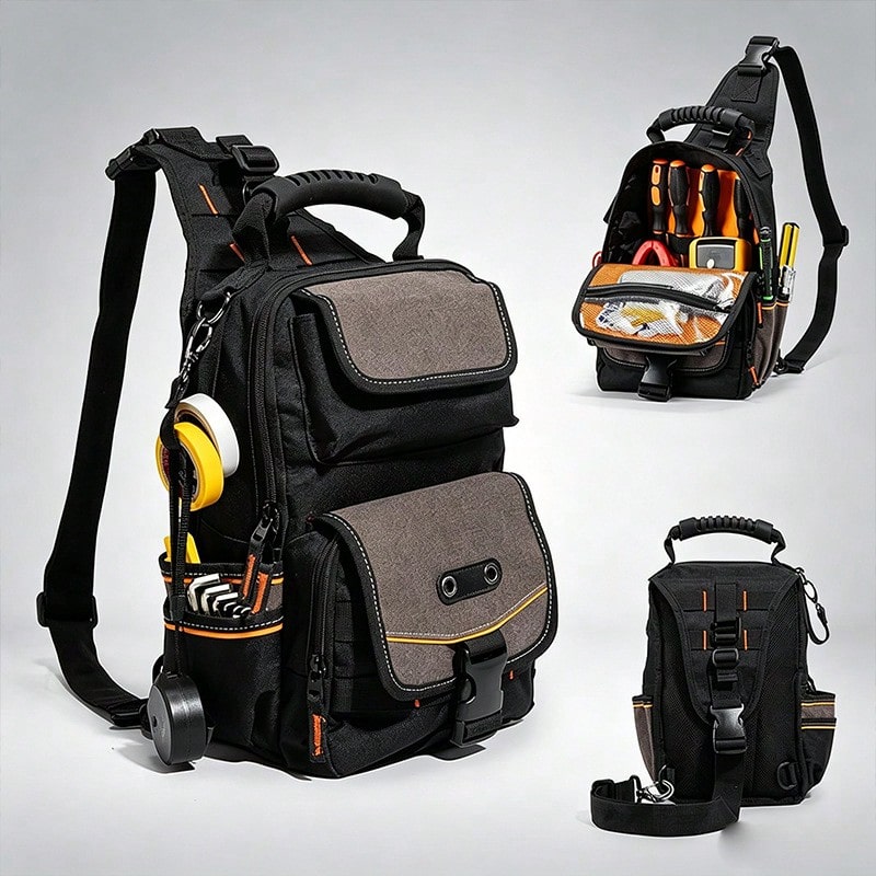 DEWALT Multi‑Pocket Tool Bag, Portable Hand‑Held Hardware Tool Organizer, Wear‑Resistant Tool Storage Pouch For Home Improvement Repair, Electrician Carpenter DIY Maintenance Hand Tools Carry Bag