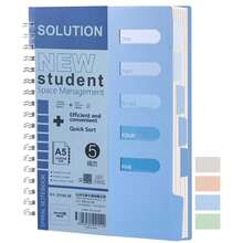 5-Subject Spiral Notebook, 240 Pages, College Ruled, With Divider Tabs, A5 Size, Suitable For School, Office, Note-Taking, Learning Supplies, Back To School School Supplies - Multicolor - View 14