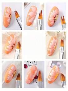 10Pcs Nail Art Tool Set, 8 Nail Painting Brushes With 2 Handheld Nail Cleaning Brushes - Multicolor - View 9