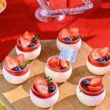 Creative Spherical Glass Dessert Bowl, Clear Transparent Texture, Easily Highlights Food Appearance, Suitable For Mousse Pudding Fresh Fruit Small Snacks, Banquet Tea Break, Birthday Party, Home Afternoon Tea, Stackable Storage Saves Space, Practical And Decorative Effect. - Transparent - View 3