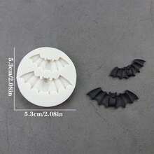 1pc Halloween Bat Silicone Mold, Candle Mold, Soap Mold, Resin Mold, DIY Soft Clay Epoxy Resin Decoration Mold, Handmade Decoration Art Tool - Multicolor - View 2
