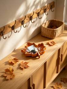 Maple Leaf Shaped Storage Tray, Perfect For Organizing Jewelry, Keys And Small Aromatherapy Items, Also Can Be Used As Decorative Desktop Ornament, Suitable For Living Room Coffee Table, Bedroom Vanity And Entryway Countertop - Multicolor - View 5