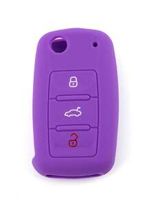 1pc Silicone Car Key Cover, Silicone Key Case, Precise Button Opening, 3-Button Flip Cover Protective Shell, Suitable For Polo Passat B5 Golf 4 5 6 Jetta Mk6 Tiguan Golf CrossFox Plus Eos Scirocco Car Key Cover - Multicolor - View 8